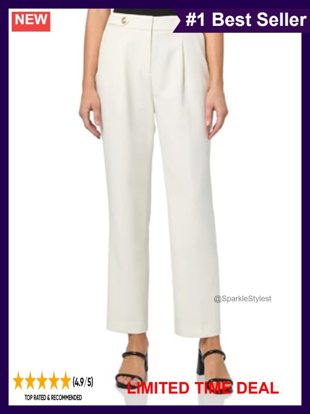 High Rise Straight Leg Ankle Pant Tailored Work Wear